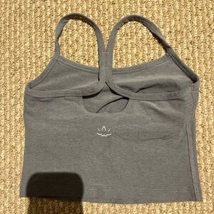 Beyond Yoga Spacedye Slim Racerback Cropped Tank Gray XS